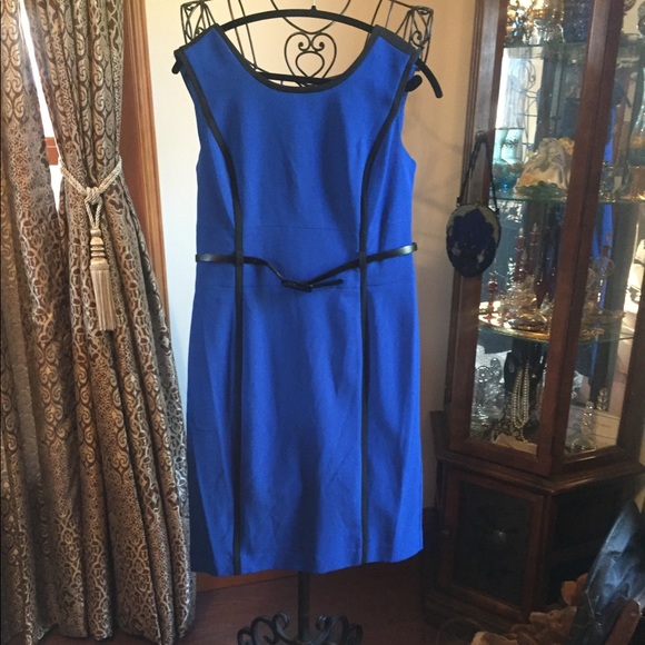 NFS yet Studio 1 blue & black sleeveless dress - Picture 1 of 7